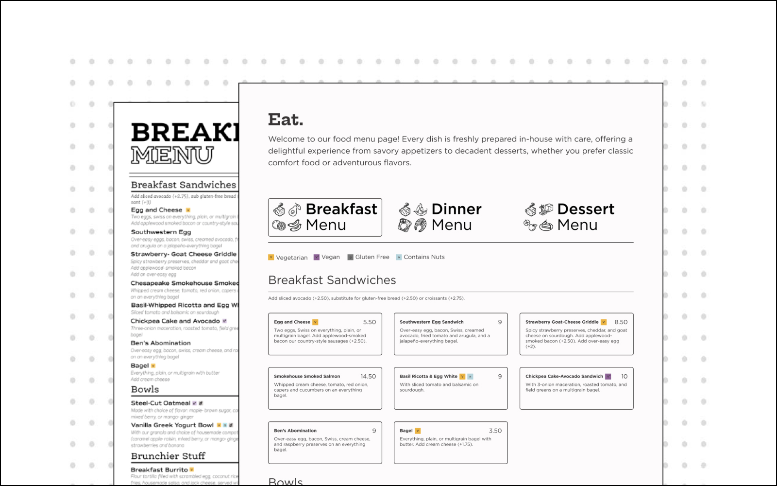 Menu Mockup